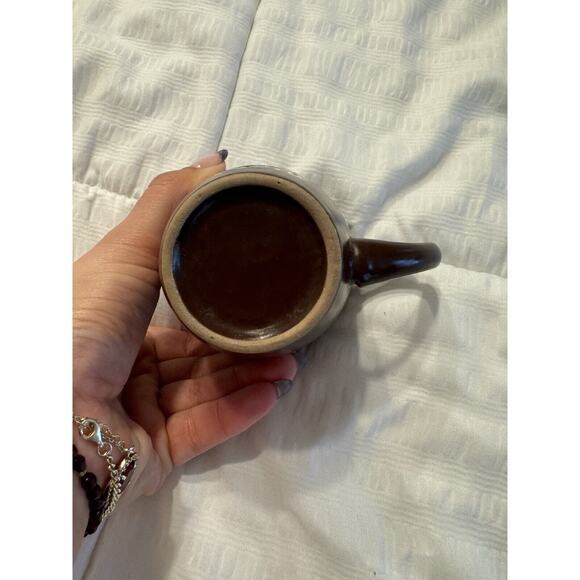 Small brown coffee mug ceramic fall cozy thanksgiving flower - Picture 6 of 6